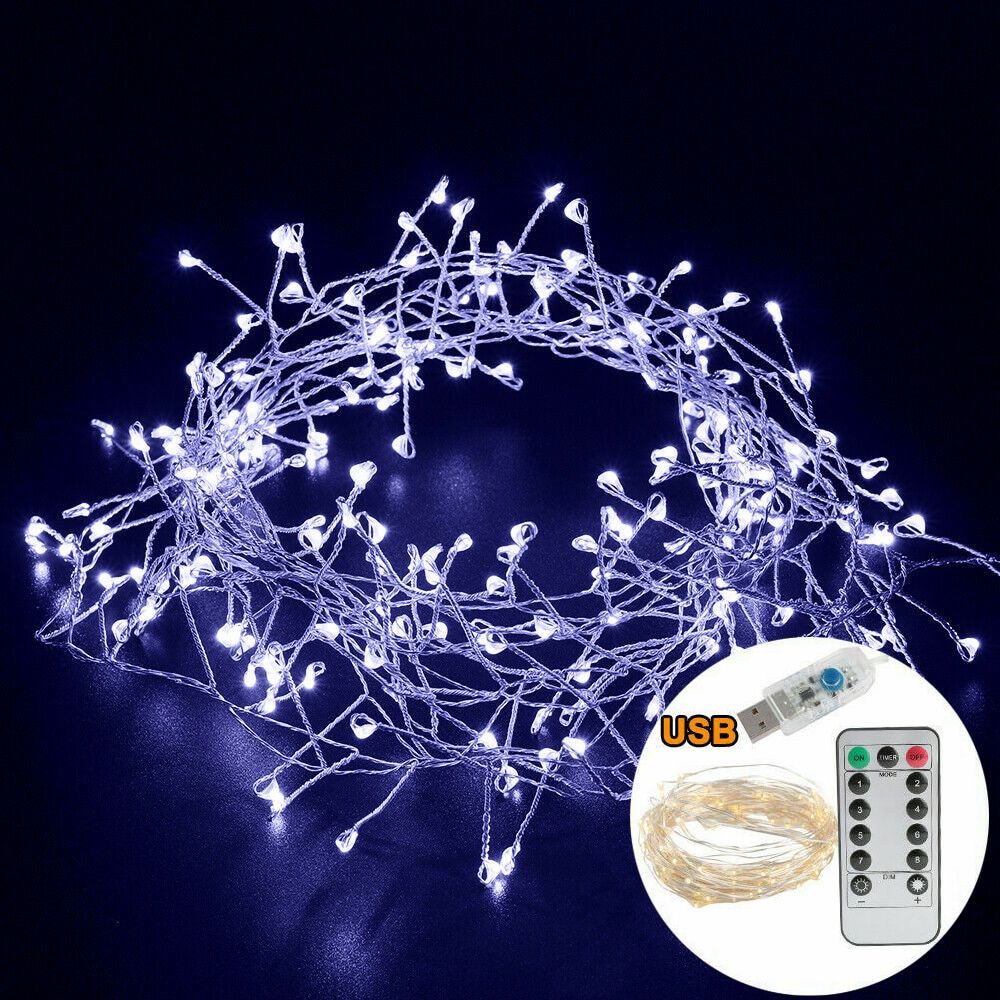 3M 5M Copper Wire LED USB Remote Control String Lights Firecracker Fairy Garland Lamp for Christmas Window Wedding Party Decor--warm white--300cm 100 LEDS