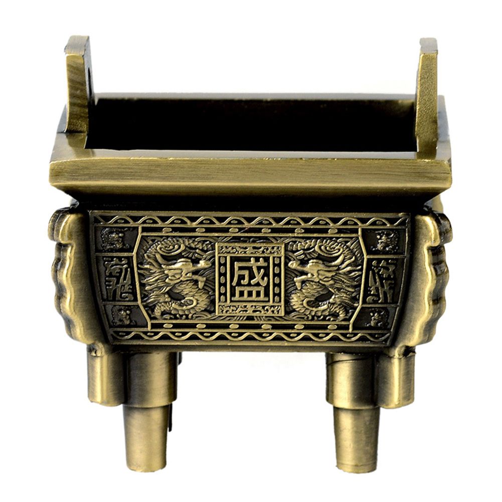 Chinese Square Tripod Incense Burners Cone Coil Stick Holder Base Home Decor