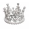 Faux Pearl Crystal Crown Ornament Princess Wedding Birthday Baking Cake Decor