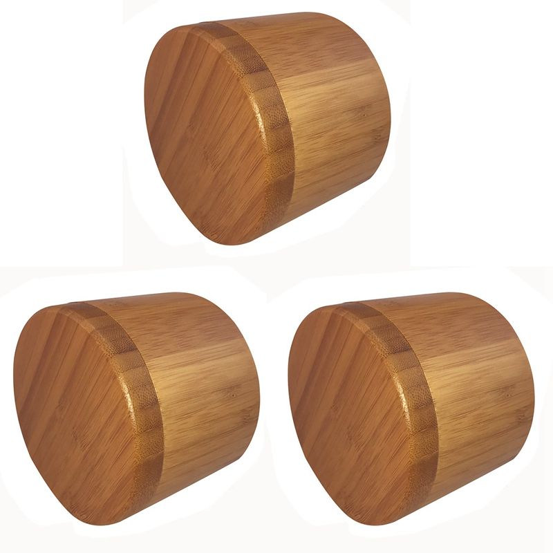 3X Salt Box, Bamboo Storage Box with Magnetic Swivel Lid, "Salt" Engraved on Lid Engraved - "SALT"