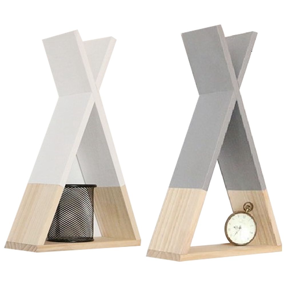 Nordic Nursery Wooden X Hanging Storage Rack for Kids Room Decor Kids Room Decor Wood Shelf Wall Rack