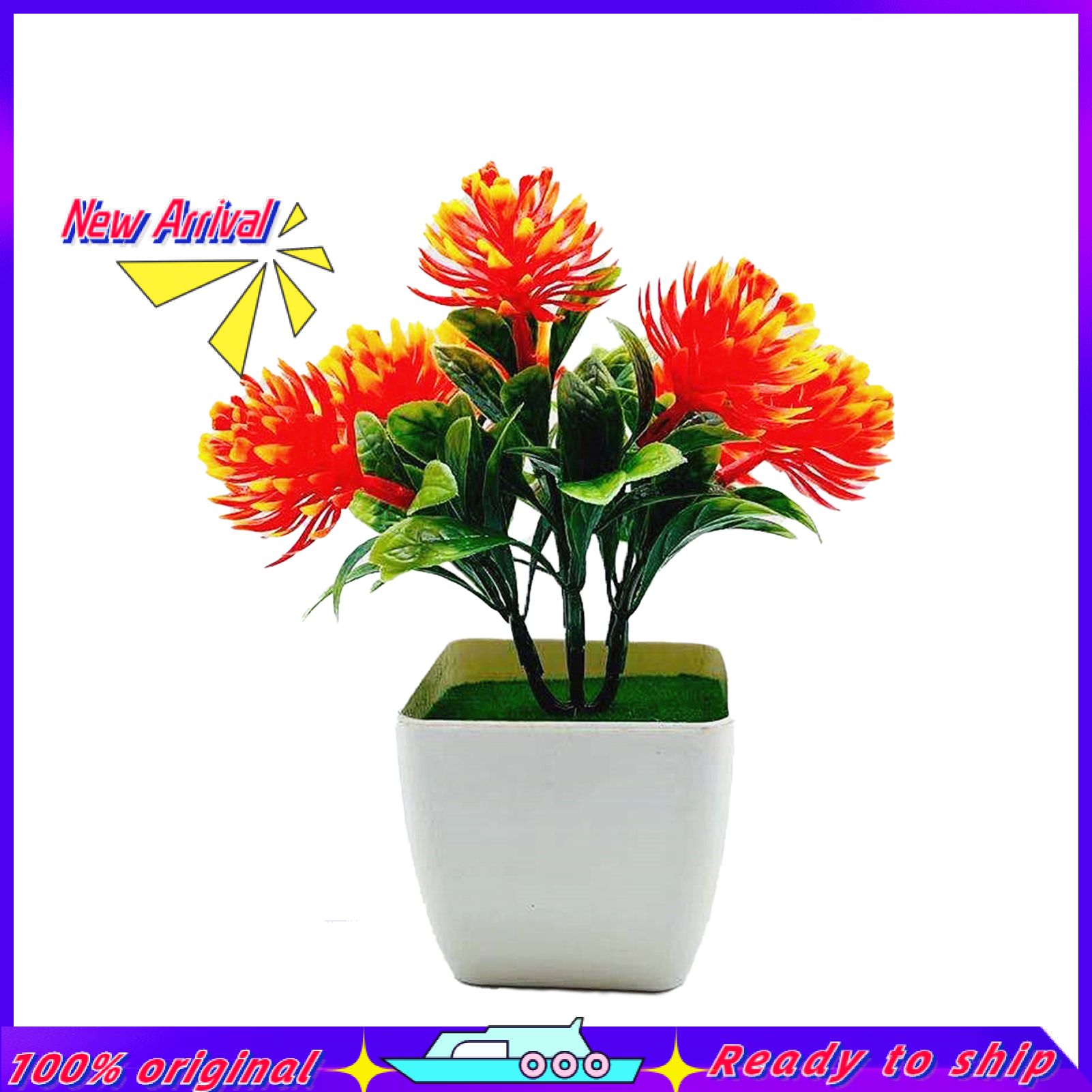 1 Set Artificial Potted Flowers Realistic Wedding Arrangement Plastic Reception Desk Simulation Bonsai for Home