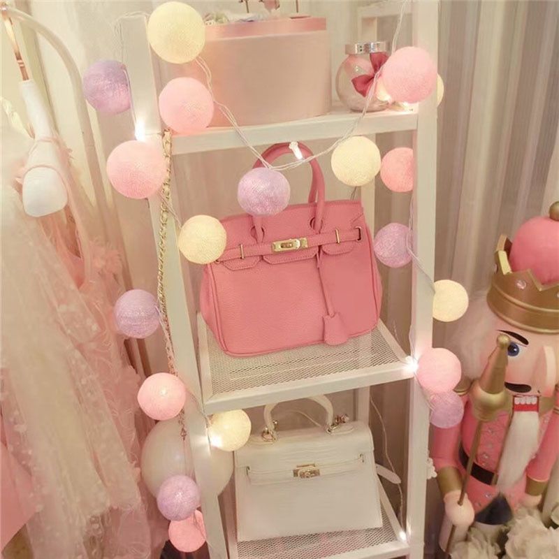 6CM Cotton Ball Fairy String Light Chain Night Lamp Christmas LED Garland Kids Bedroom Wedding Garden New Year Party Decoration--A108--6M40LED USB