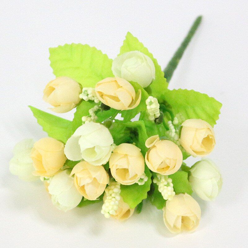 Flone Flower Artificial Flower Mini Rose Simulation Rose Home Spring Decoration Wedding Flower Car Garland DIY Decor Accessories