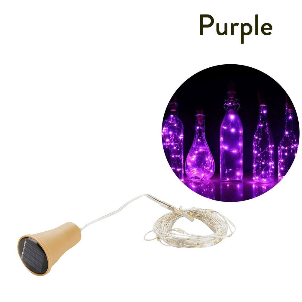 20LED Garland Solar  Bottle Lights Solar Cork Fairy Lights Christmas Light LED Copper Garland Wire Fairy String Party Decor--Yellow--
