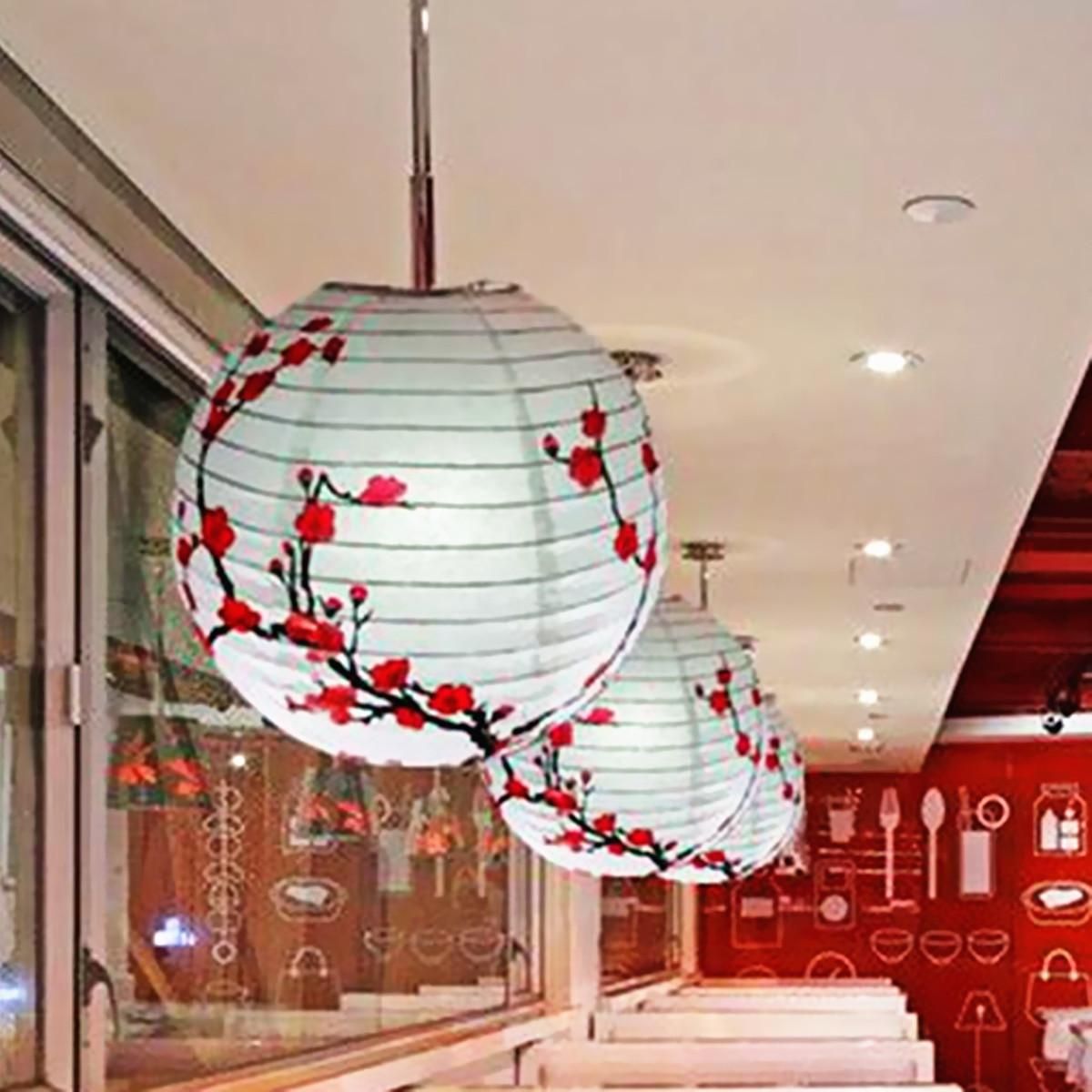 3pcs 13" Chinese Furniture Plum Blossom Paper Lantern Lamp Shade Oriental Home Decoration -