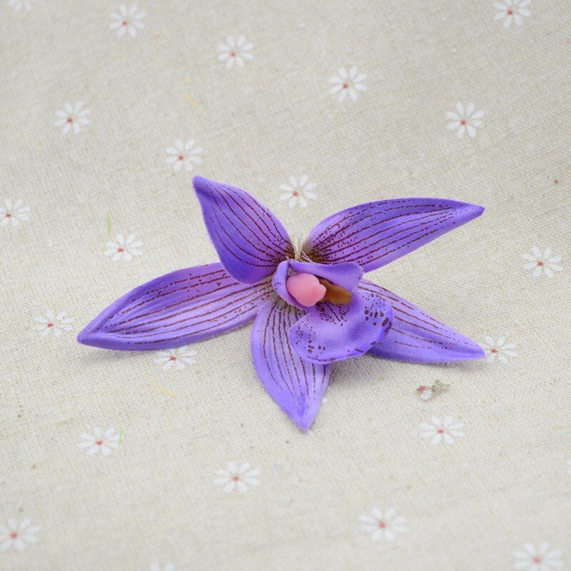 10pcs Silk Artificial Flower Head Gradient Orchid For home Living room Wedding car Decoration Bride bouquet Wreaths Fake Flower