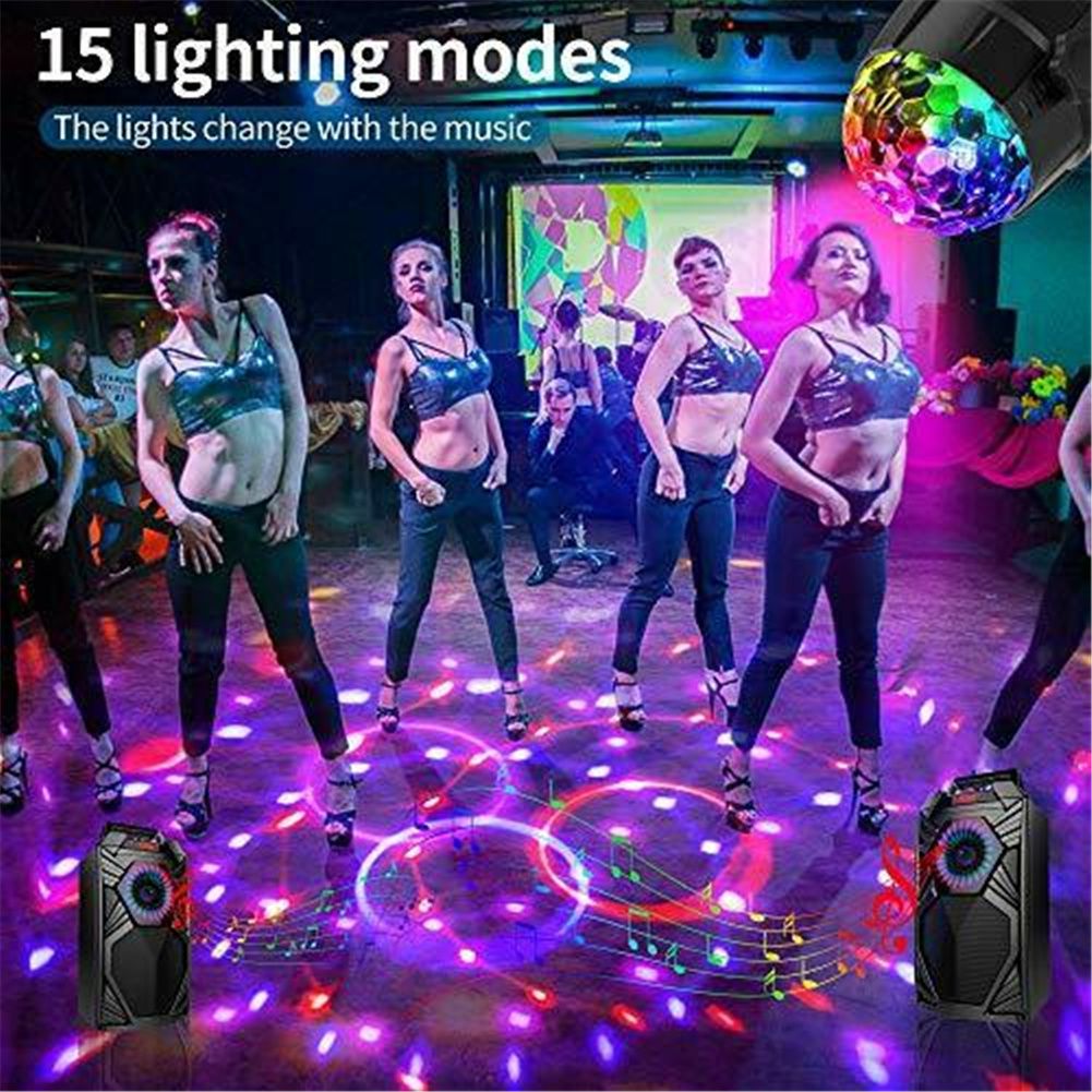 GC Led Disco  Ball  Light, 15 Colors Sound Activated Party Light With Remote Control, Colorful Lighting Lamp For Family Gatherings Dance Halls color:15 colors black
