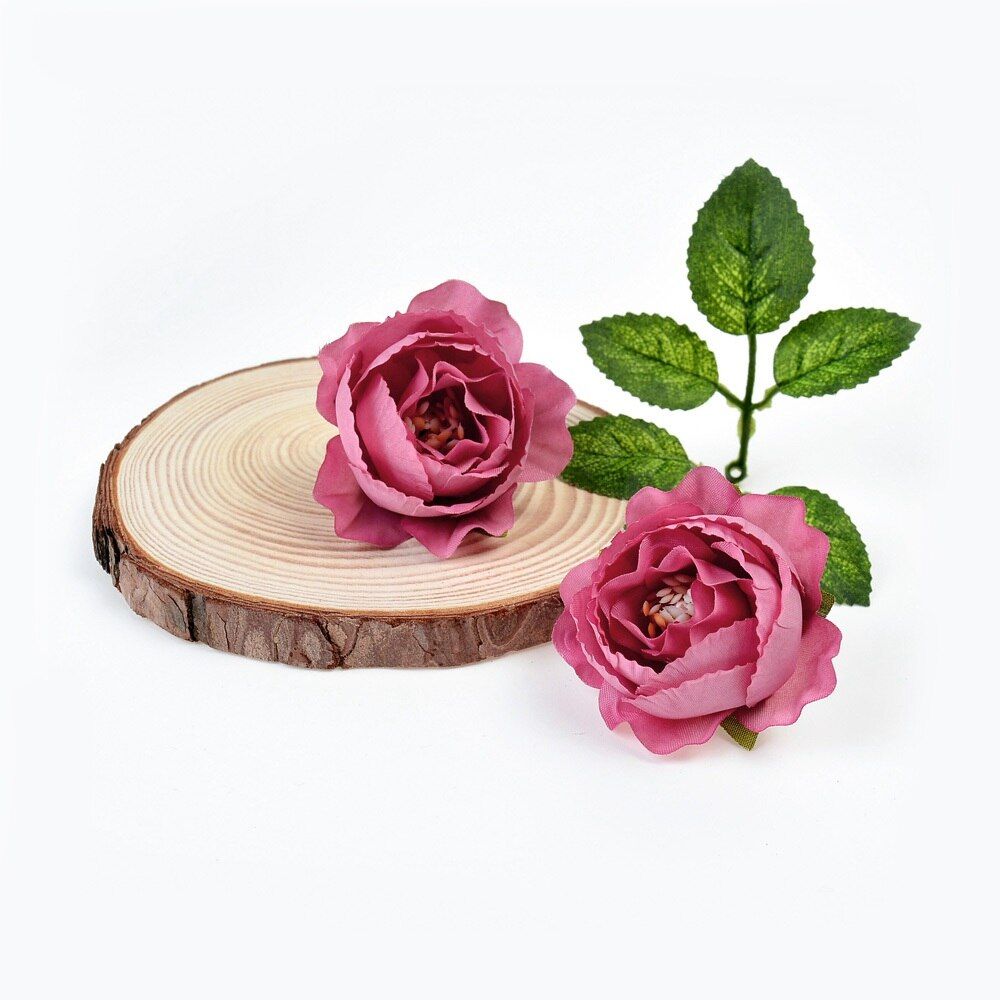 10pcs artificial flower silk tea Rose head For wedding home Christmas decoration DIY wreath scrapbook gift box fake flower