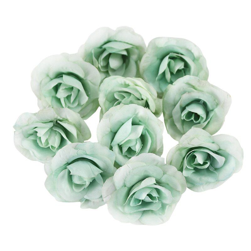 20pcs 4cm Silk Flowers Artificial Rose Heads Wedding Home Decoration Floral Accessories DIY Wreath Gift Scrapbook Handmade Craft