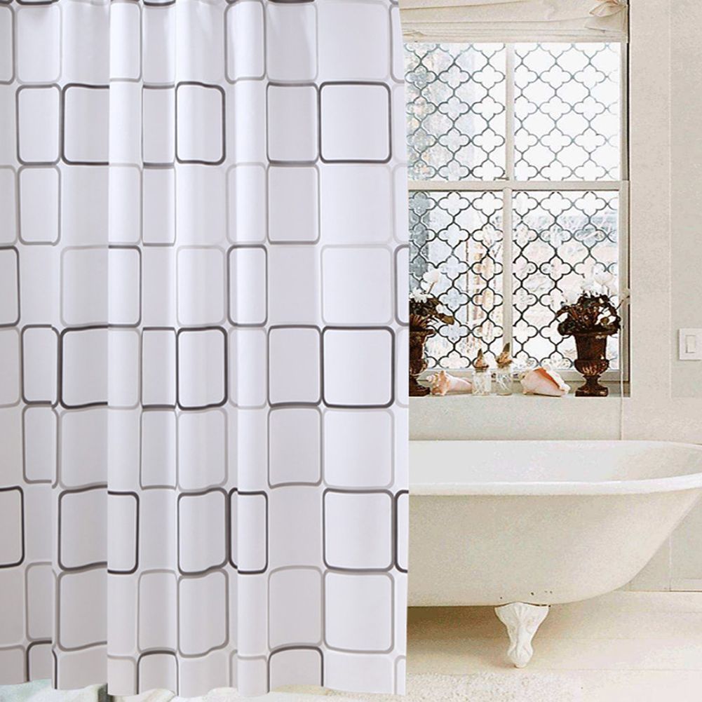 OIMG Waterproof Shower Curtain Peva Fabric Bathroom Home Hotel Bath Drape With Hooks