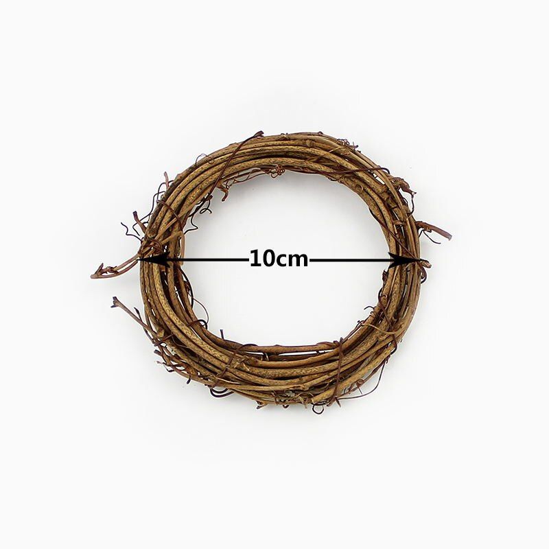 HUADODO Home decor Rattan Ring Hanging Geometric Hoop Wreath Frame Flower Garland For Home Decoration wedding DIY Party Decor