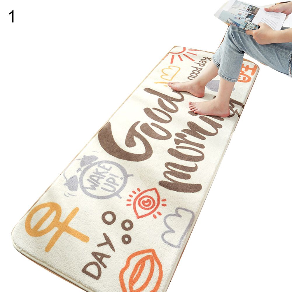 Leaf Letters Print Thick Soft Carpet Floor Mat Rug Cushion Bedroom Decoration