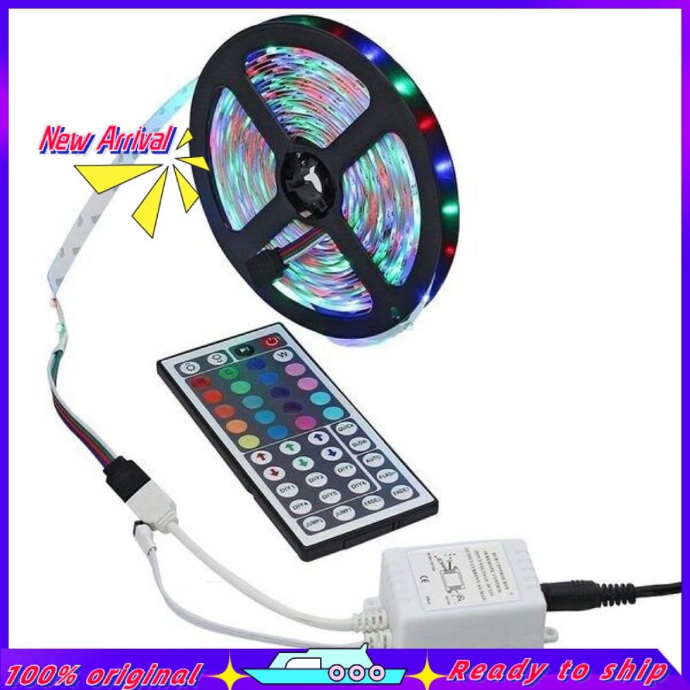 5/10m Soft RGB LED Strip Light Cupboard Garage Lamp Decor with IR Remote Control