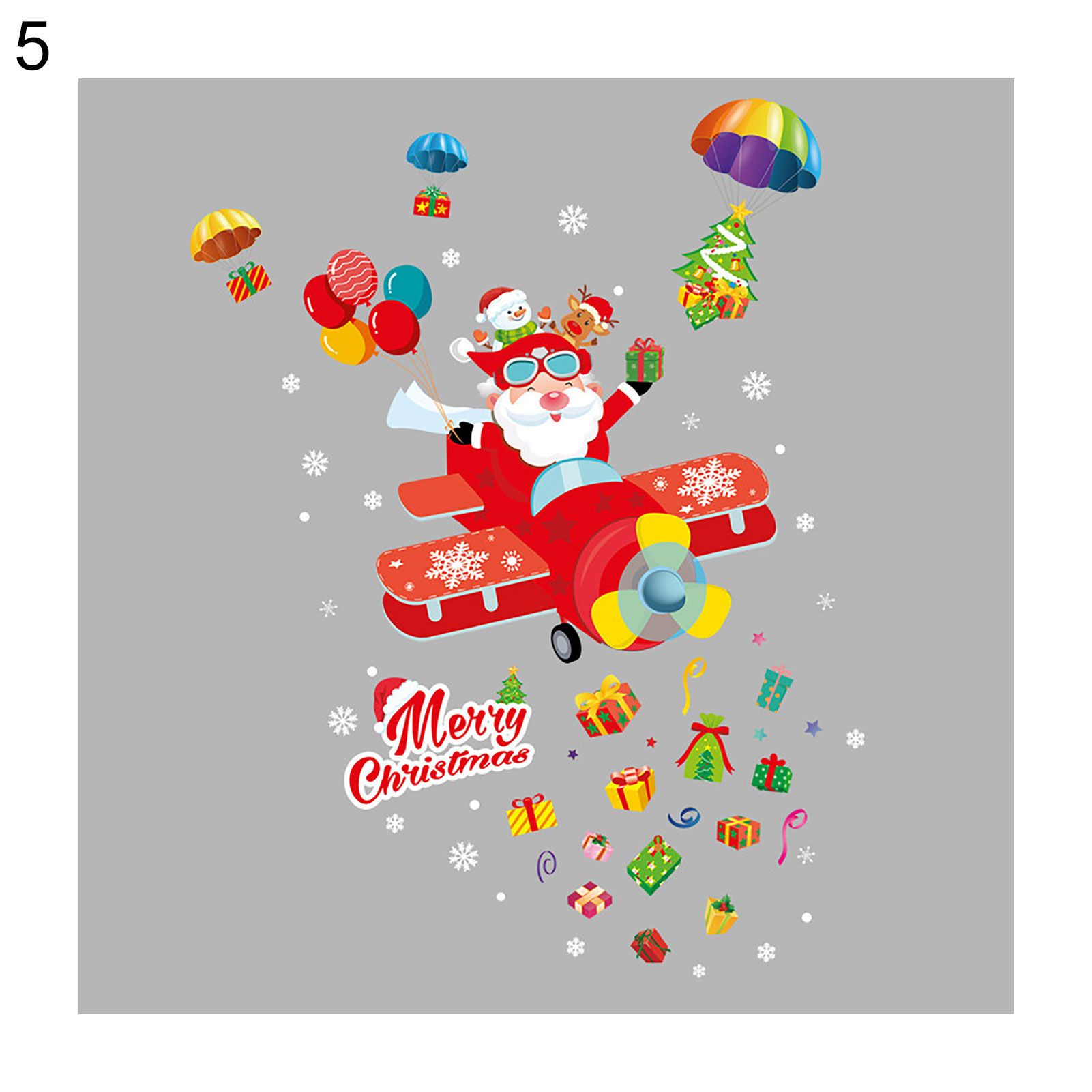 Cute Christ Santa Snowman Gift Window Showcase Sticker Decal X Party Decor
