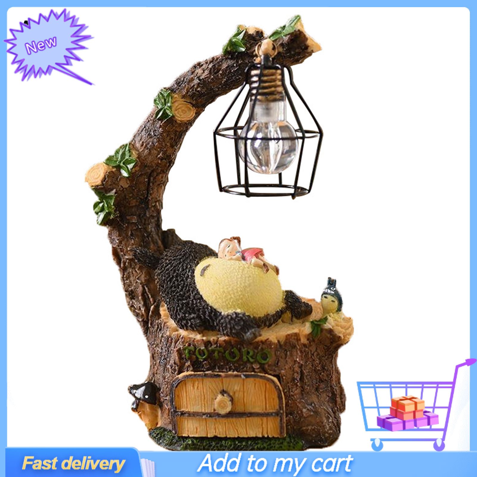 Cartoon Totoro Design LED Night Light Lamp Resin Home Display Model Mold Decor