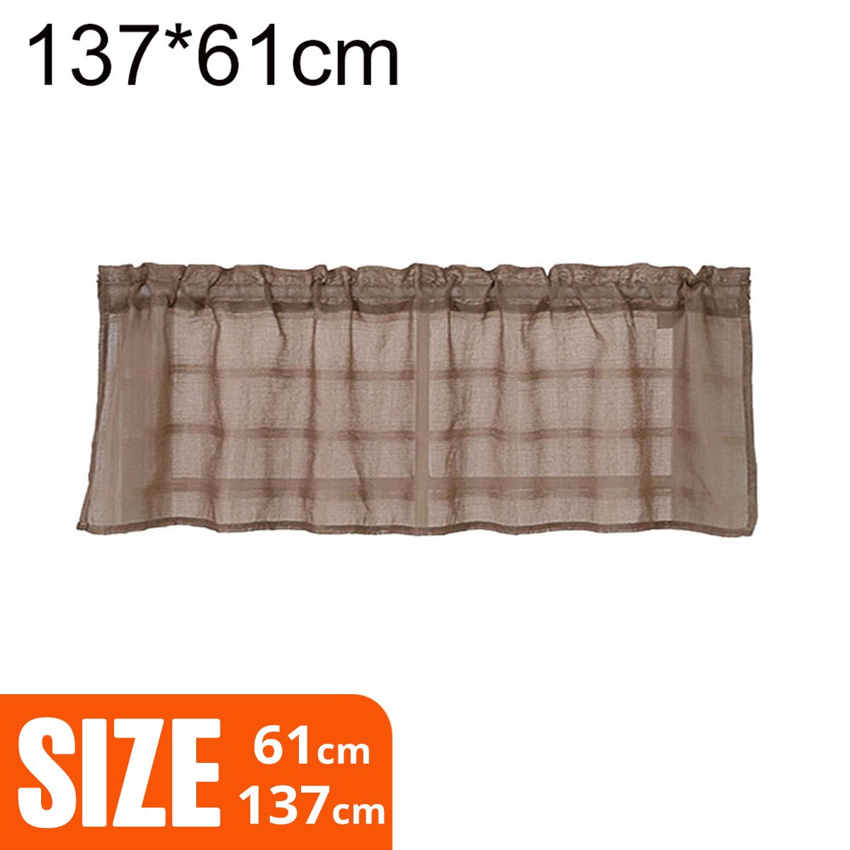 Through Rod Window Balcony Short Curtain Gauze Kitchen Valance Drape Home Decor