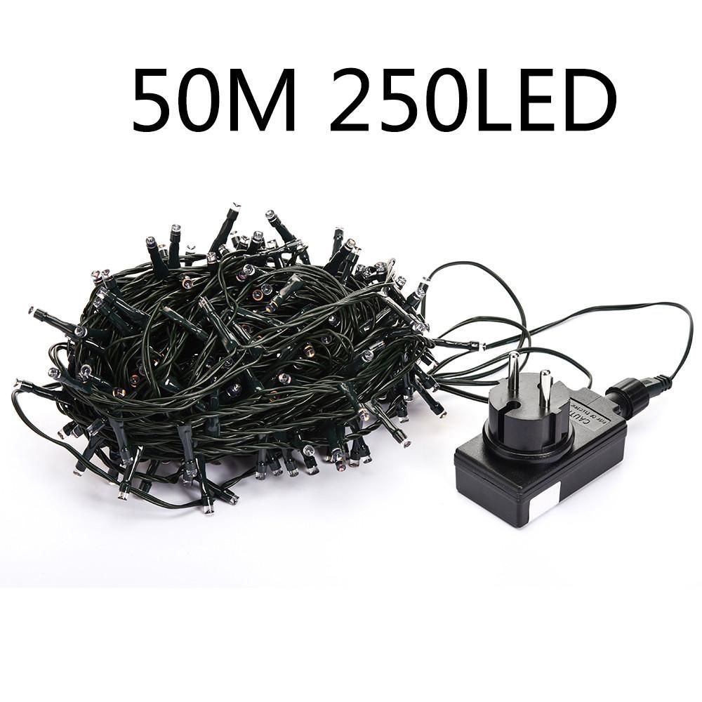 SOLMORE 24v Low Voltage Light String 50 Meters 250 Light Transparent Lines Certified Decorative Light String White