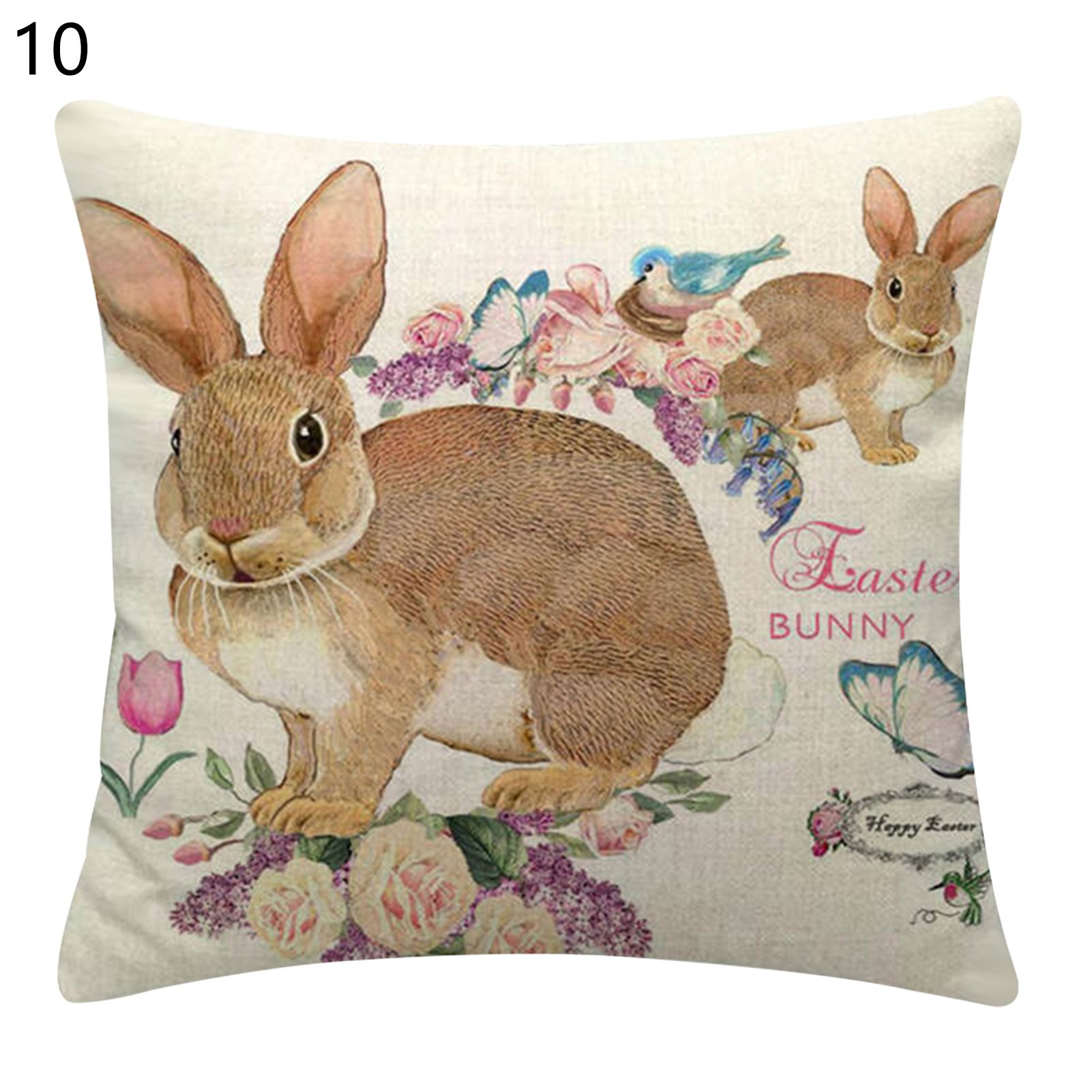 low Case Wrinkle Free Assorted Happy Rabbit Easter Throw lowcase