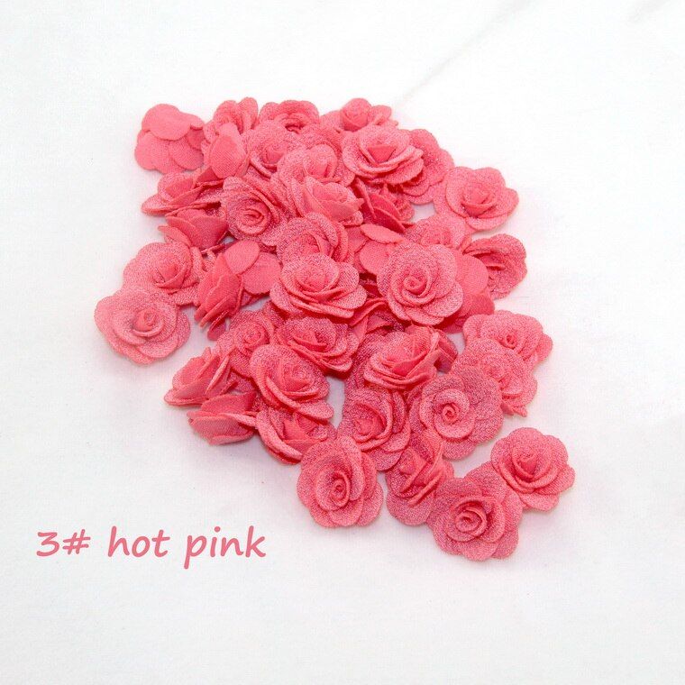 24pcs/bag artificial camellia flower 2.5cm chiffon hair flower DIY supplies wedding bouquet household decoration