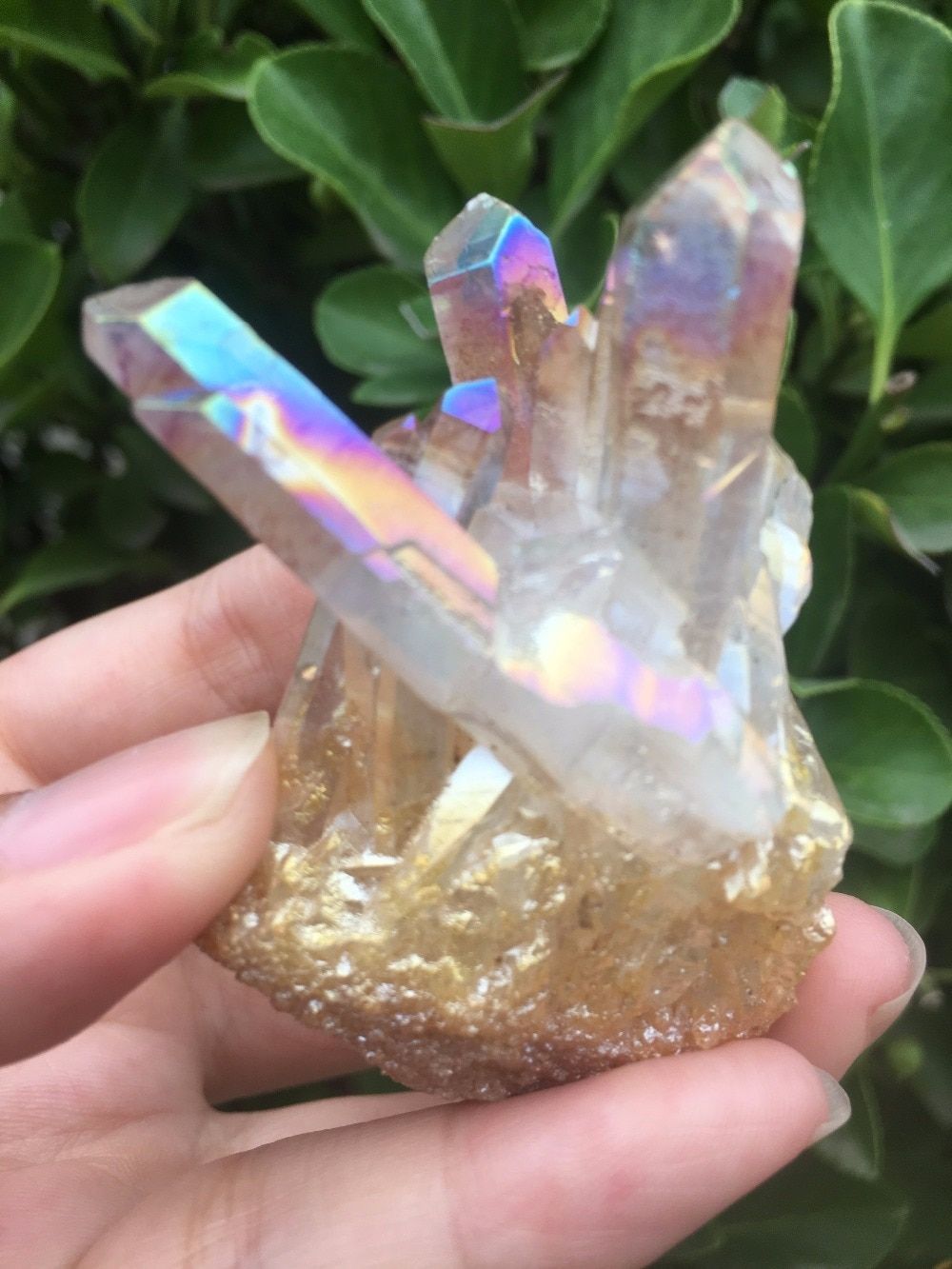 67g Clear Natural Beautiful pink QUARTZ Crystal Cluster Specimen