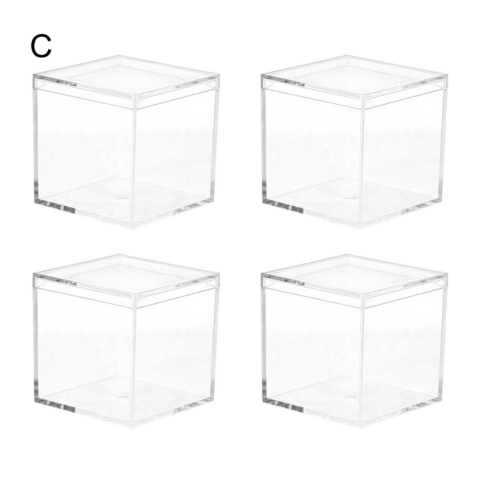 Storage Box Wear-resistant Transparent Cube Compt Porle Lid Case Organizer Container
