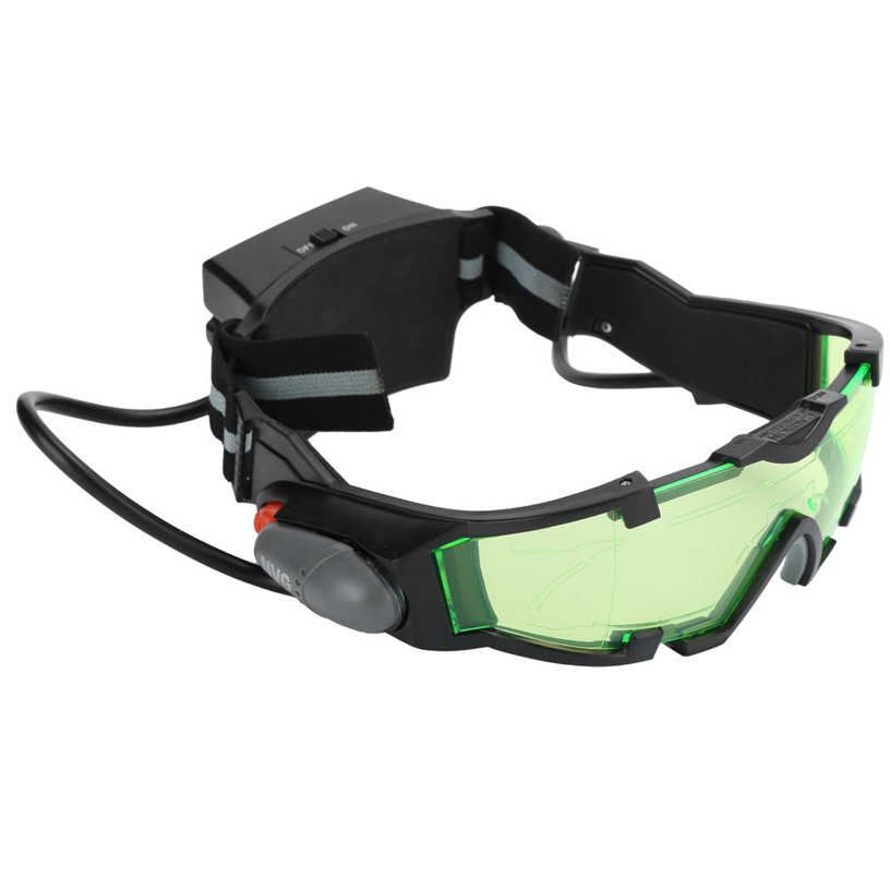 Night Vision Glasses with Light Adjustable Windproof Dustproof LED for Riding Skiing
