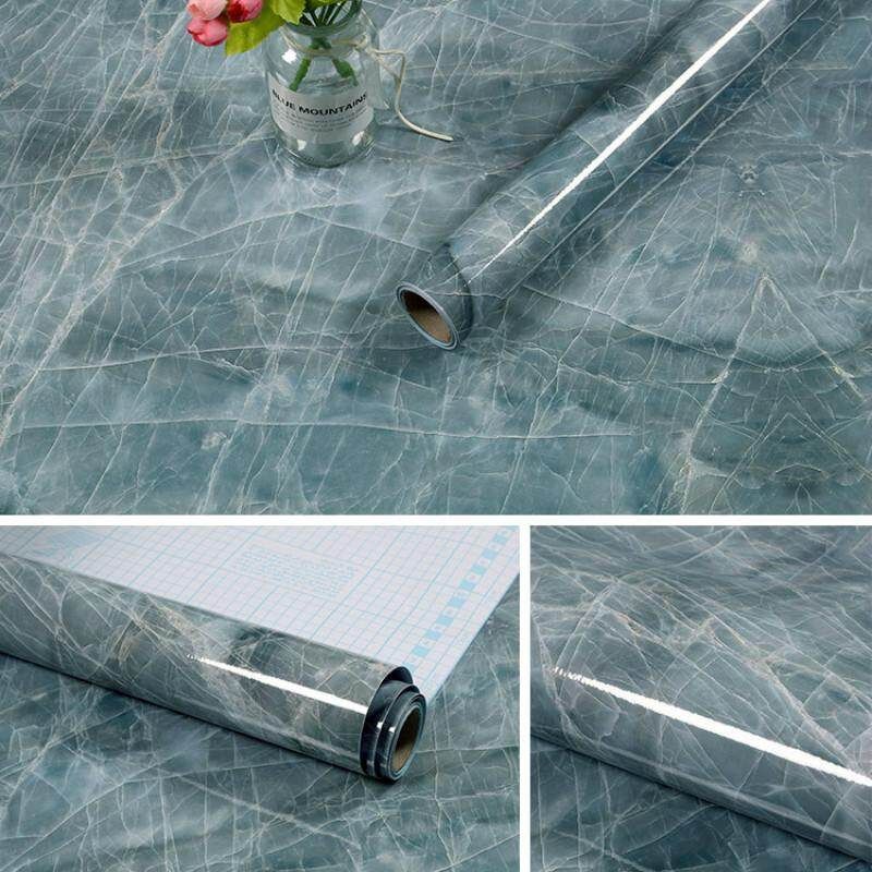 Panda Online 100x60cm/39.4x23.6inch Modern Kitchen Cupboard Cabinet Self Adhesive Marble Pattern Wallpaper Waterproof Furniture PVC DIY Decor Films