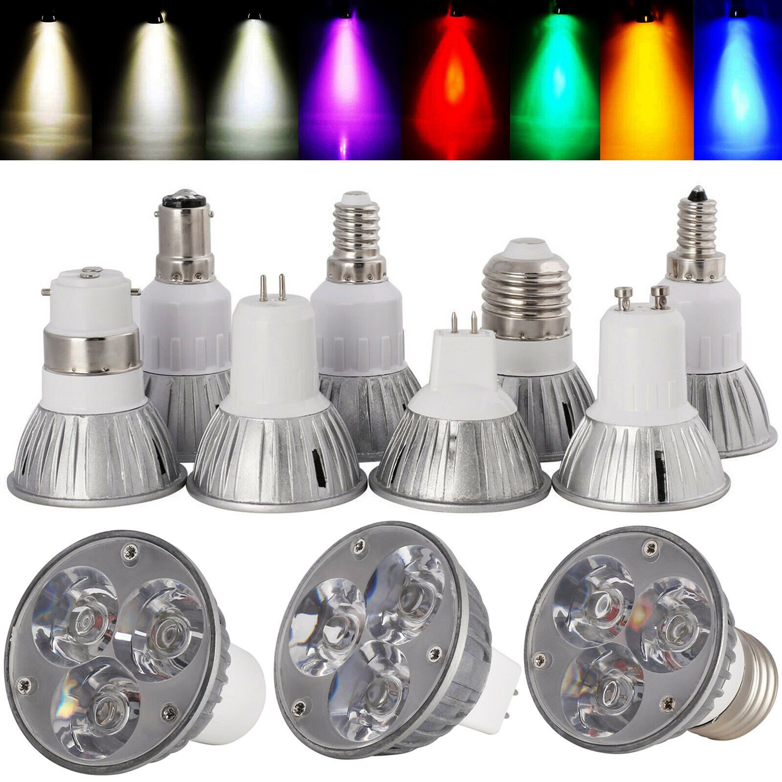 【BestGO】LED Spotlight GU10 E27 LED Bulb 220V 6W Dimmable E14 GU5.3 LED lamp MR16 12V LED light For Indoor Home Spot lighting RP0088-6