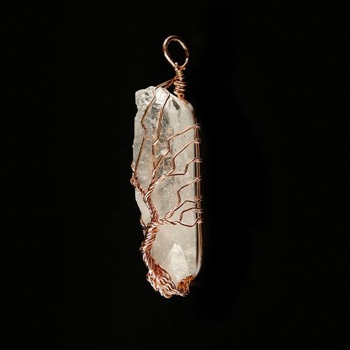 1pc Stylish Irregular winding pendant natural crystal mineral healing crystals rose quartz meditation holiday party DIY gift