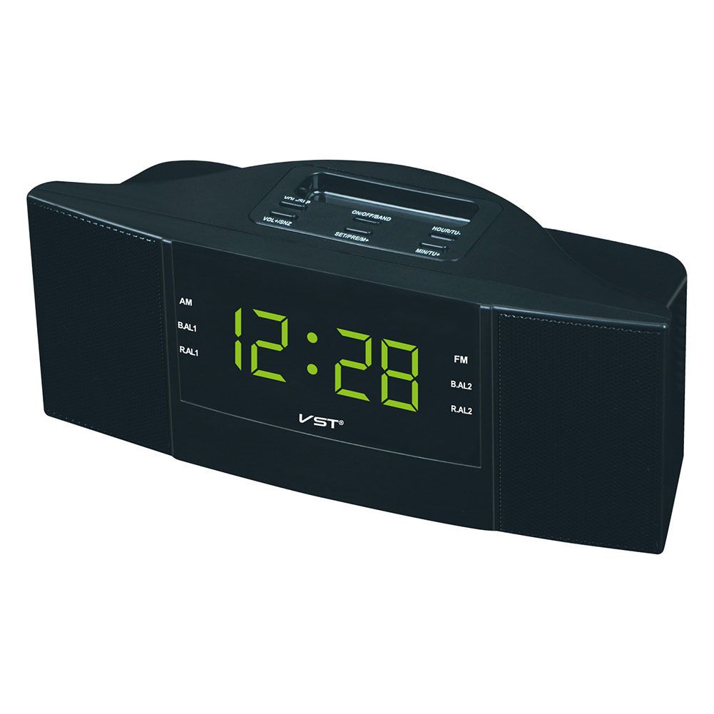 Yfashion Exquisite Dual Band Alarm Sleep Clock AM/FM  with LED Display European Plug