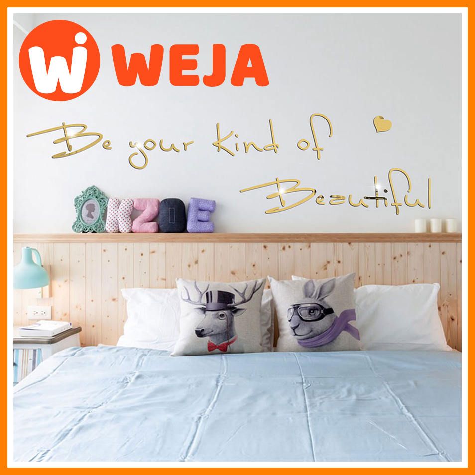 Motto Acrylic Mirror Wall Stickers Queto Mirror Sticker Wall Stickers For Bedroom Living Room Wall Art Decals Home Decor