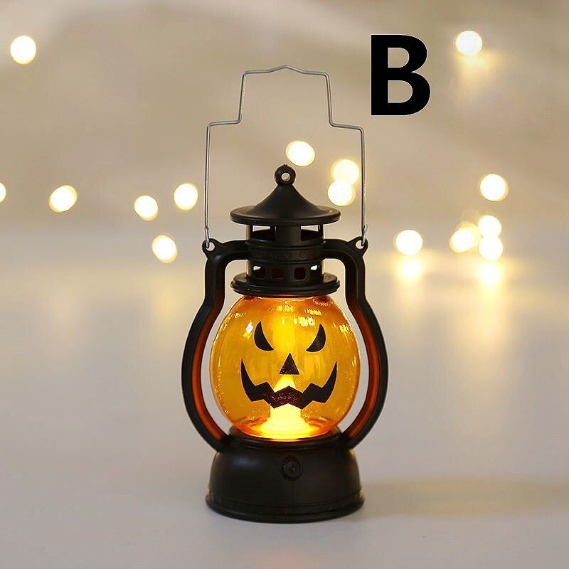 Retro Oil Lamp Energy-Saving Holiday Desktop Hanging Bar Night Light Halloween Decorative Led Small Home Party Retro Lantern