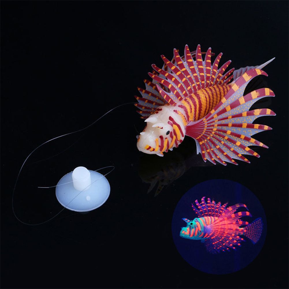 Yfashion Aquarium Landscaping Aquarium Decoration nous ulation Color Lionfish Silicone Material Fish Fishbowl Decoration