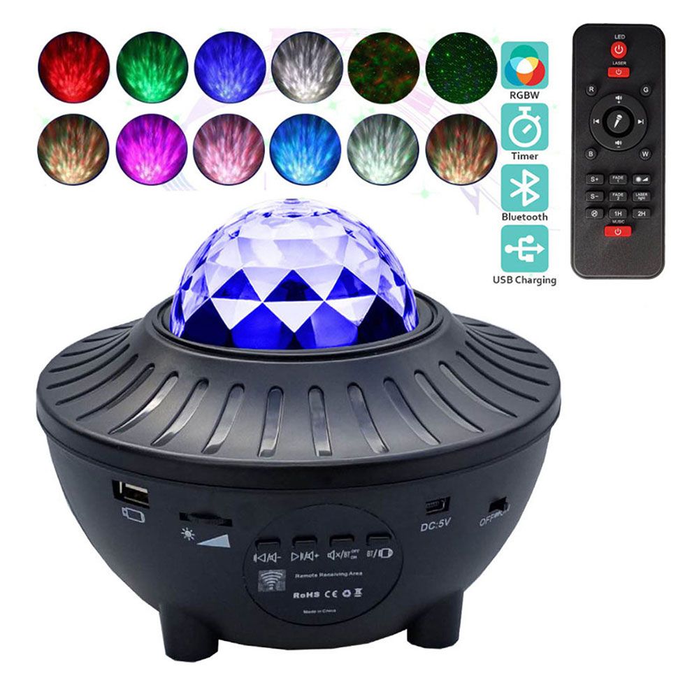 USB LED Star Projector Night Light Starry Sky Lamp Projector with Bluetooth Speaker for Kids Adults Bedroom Decoration