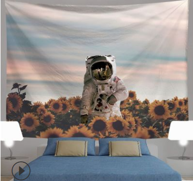 Astronaut Wall Hanging Tapestry Colorful Beach Towel 3D Digital Printing Wall Carpet