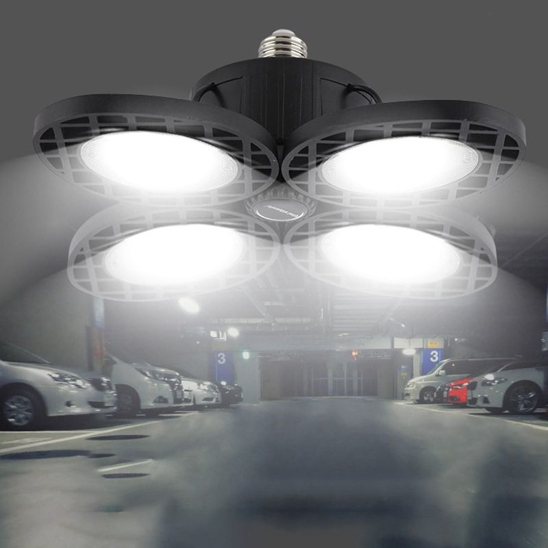 10000LM LED Garage Light E27 100W Bulb Deformable Ceiling Fixture Lamp for Workshop Warehouse Factory Gym ABS-galactic