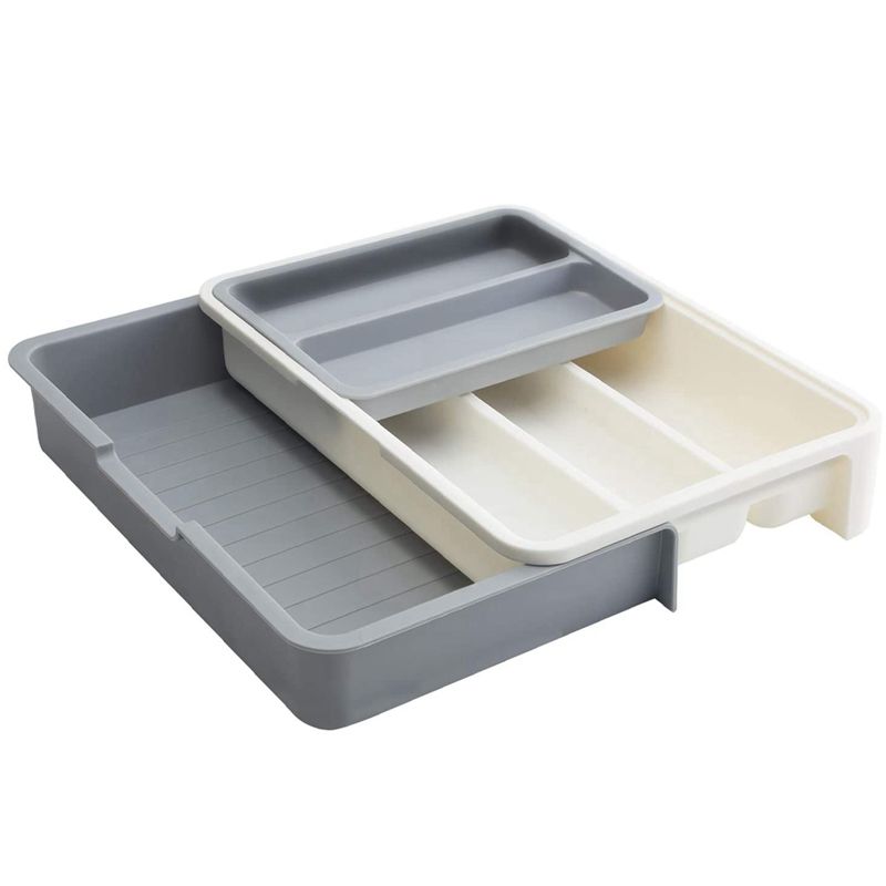 Cutlery Drawer Tray Expandable Adjustable Utensil Drawer for Kitchen Utensil Organizer Multi-Purpose Storage for Kitchen