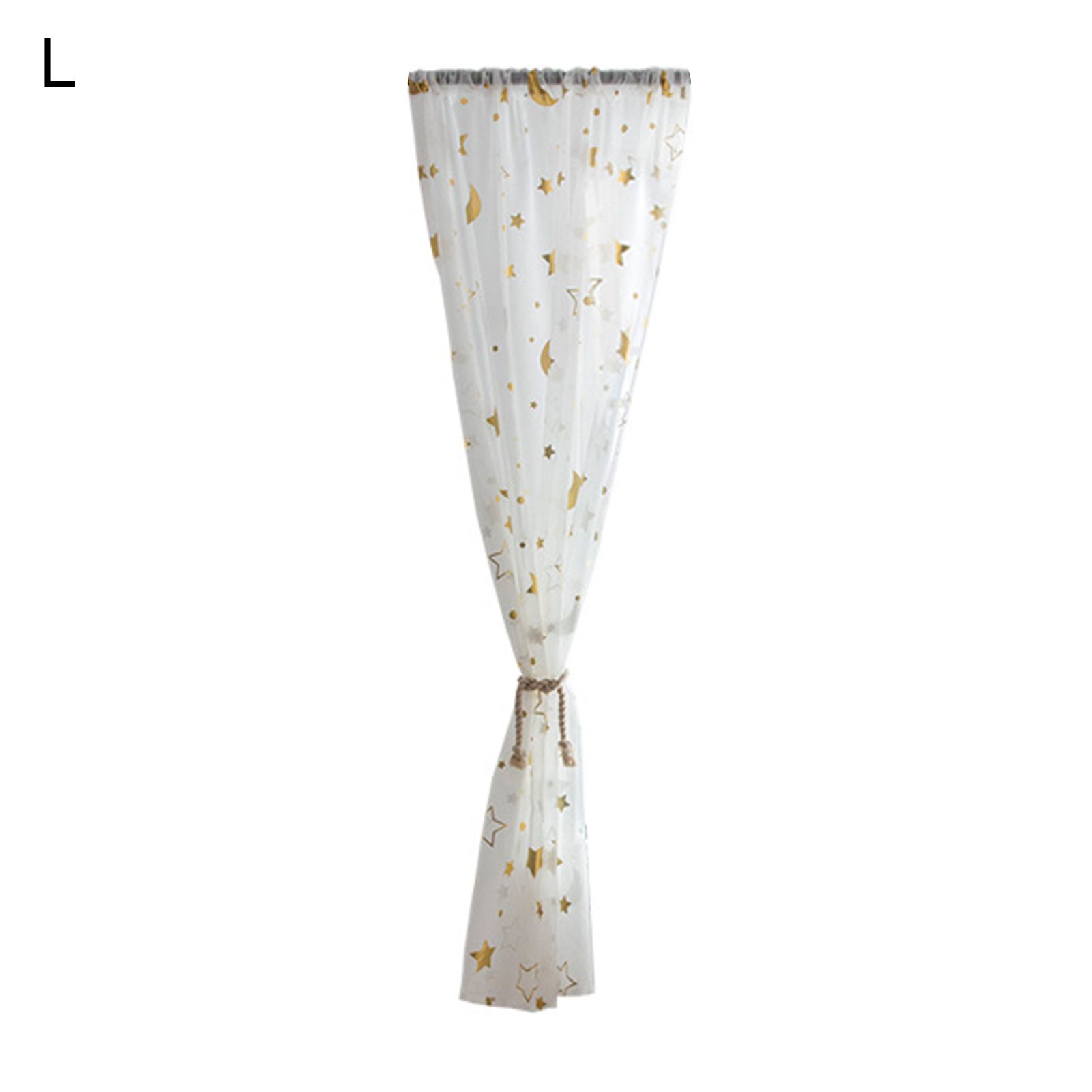 Curtains Drapes Versatile Semi Sheer Polyester Elastic Star Foil Print Sheer Curtains for Home