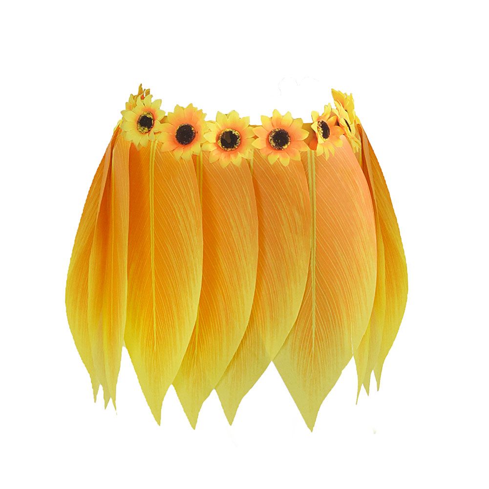 Yfashion Hawaiian ulate Leaves Skirt Dancing Props Decoration Beach Party Supplies Style:Yellow sunflower