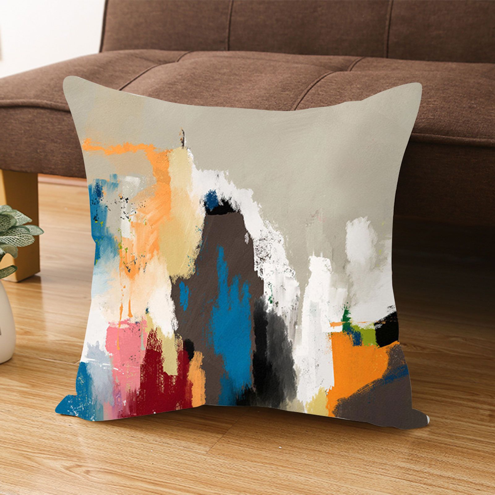 low Sham Winkle Resistant Decorative Oil Painting Cushion Throw Cover