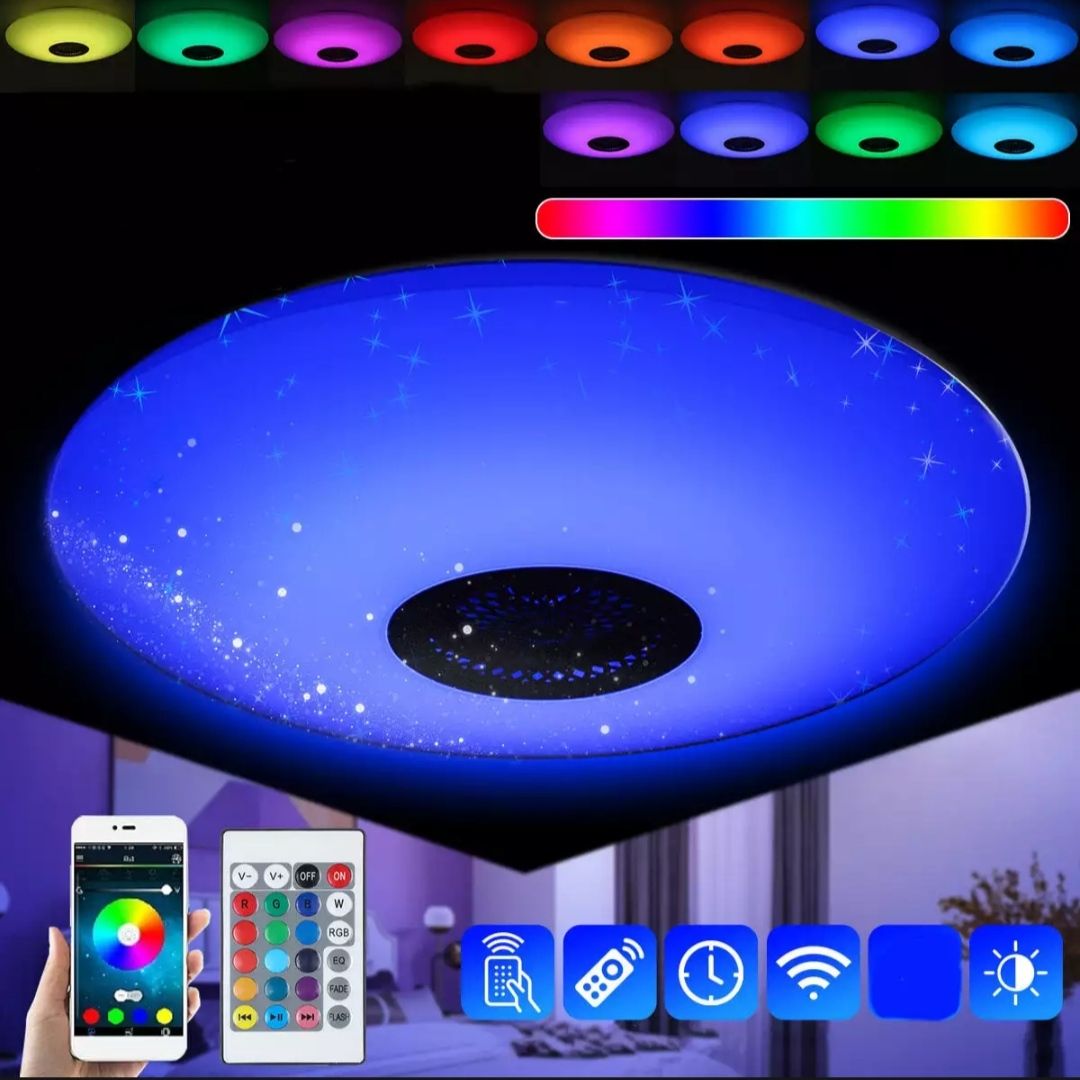 Bluetooth RGB Music LED Bulb+UFO Light-30 Watt, Smart Led Remote Control Bluetooth Speaker Music Bulb - AC, RGB Remote Control Bluetooth Music Bulb Lamp-ET-0181RGB