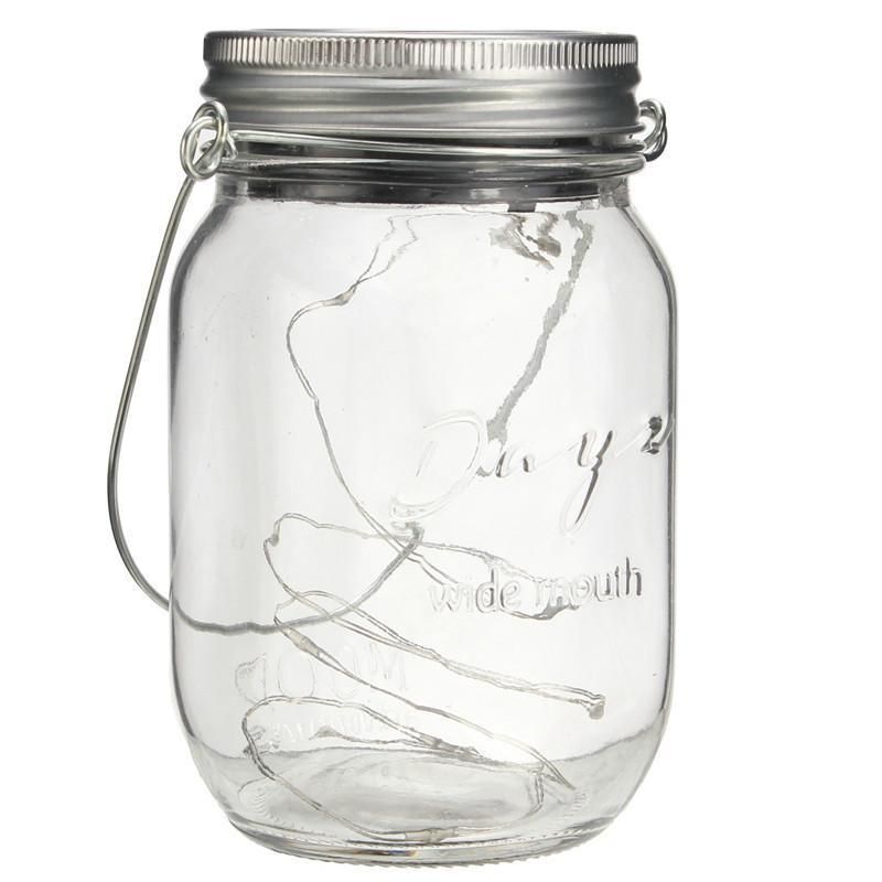 8 LED Solar Mason Jar Lid Light Lamp Wedding Xmas Decor Garden Outdoor Lighting
