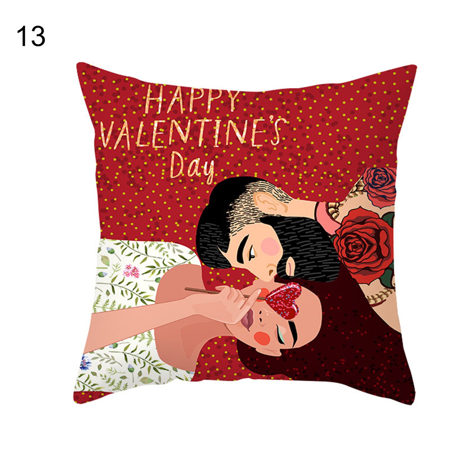 Cushion Cover Soft Lovely Valentine's Day Printing Throw lowcase