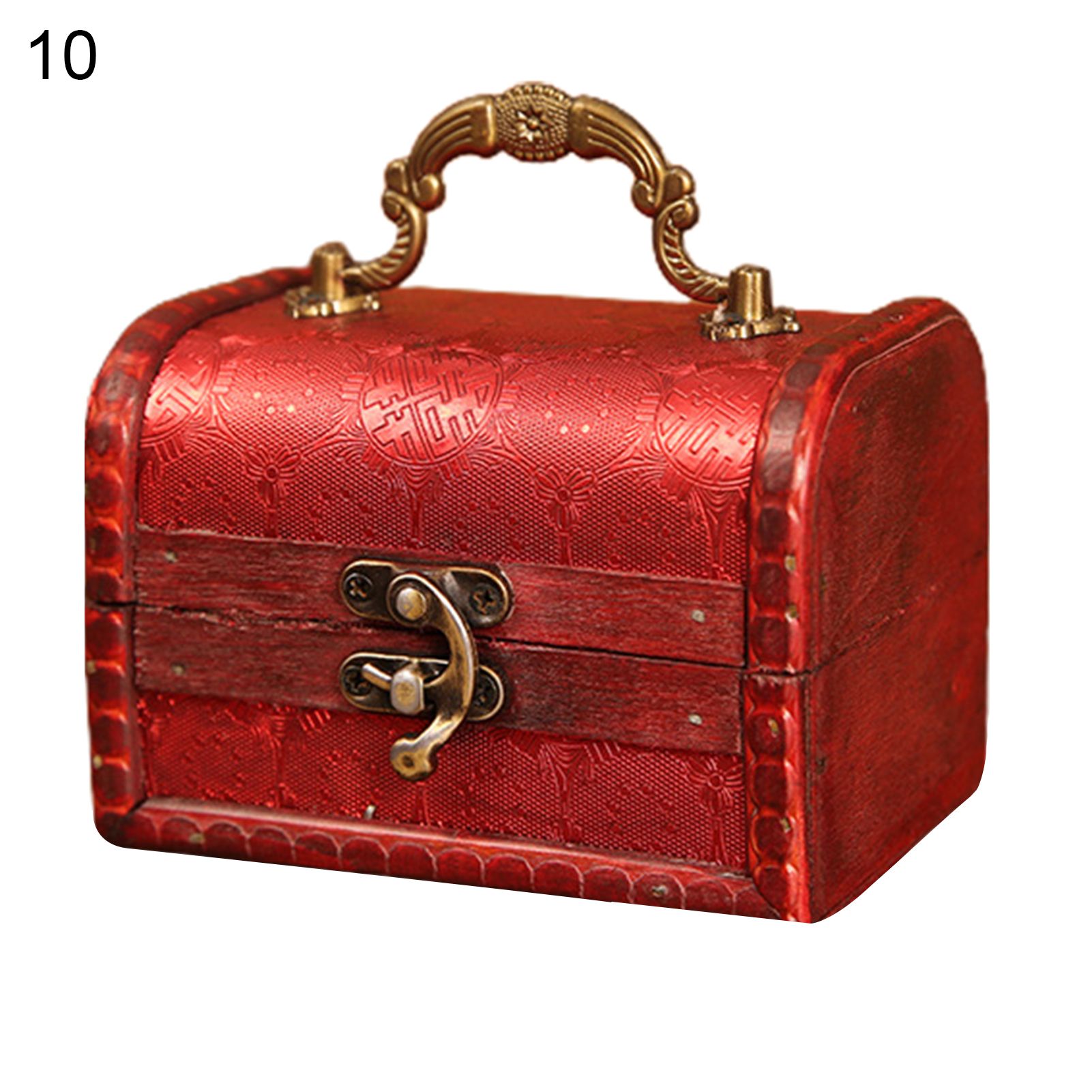 Wooden Jewelry Box Multi-function Small Wooden Treasure Chest Box