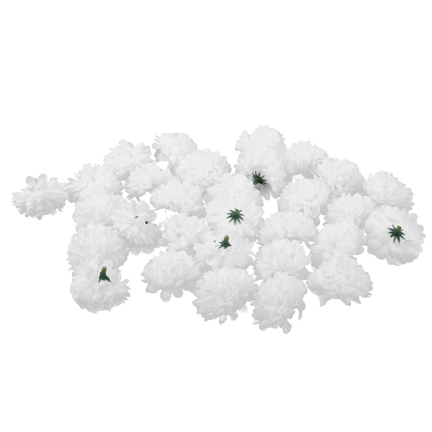 Harmony 30 pcs Carnations Craft Artificial Flower Silk Spherical Heads Wedding Decor White