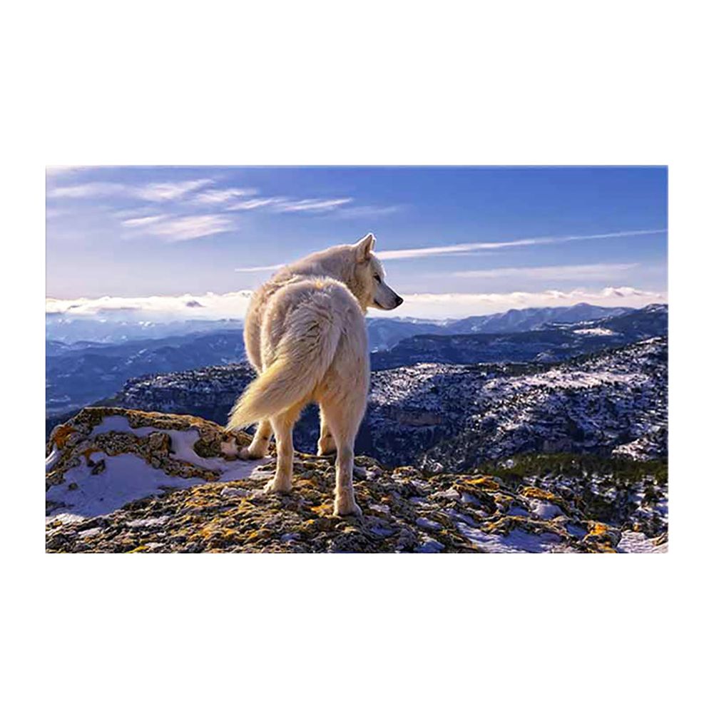 Mountain Wolf Unframed Canvas Painting Living Room Wall Picture Poster Decor