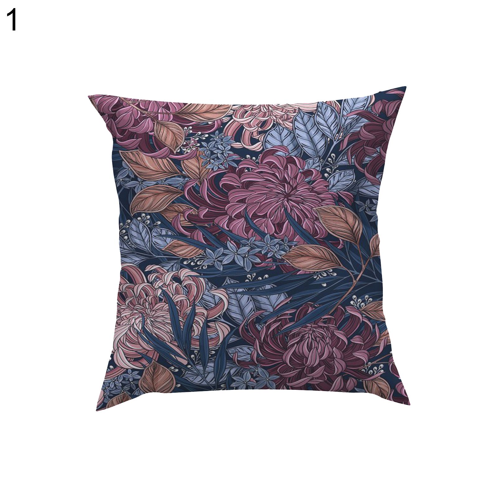 lowcase Breathable Removable Floral Printed Throw Cushion Cover