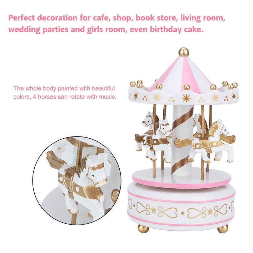 Music Box Merry-Go-Round Carousel Gift Valentine's Christmas Birthday