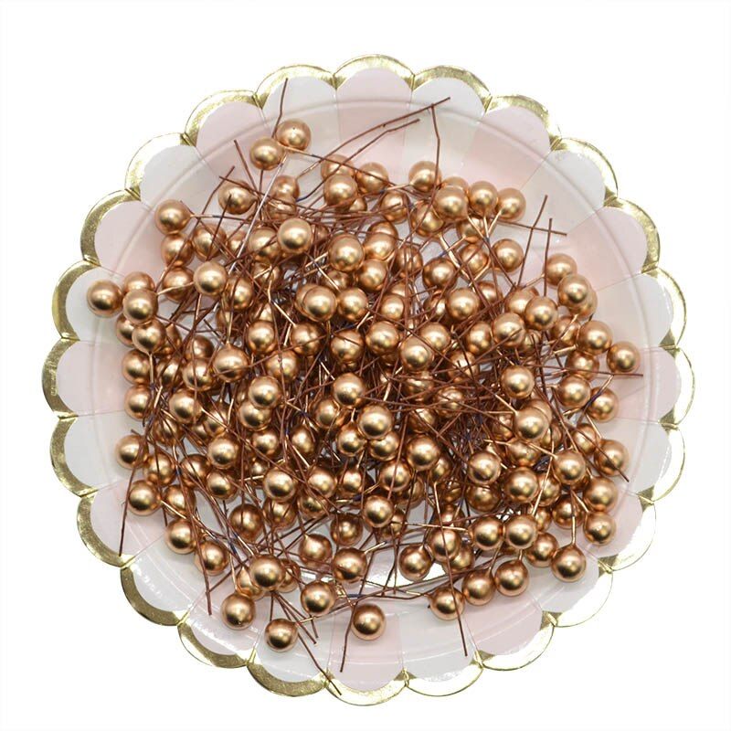 50Pcs/lot 10mm Artificial Flower Fruit Stamens Cherry Wedding Plastic Pearl Berries for Birthday DIY Gift Box Decorated Wreaths
